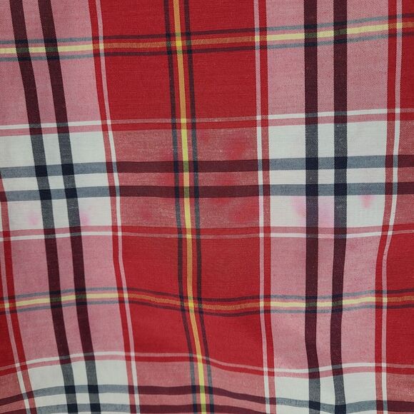 Swiss Cross Shirt Mens Medium Red Plaid Button Down New York Short Sleeve Preppy - Picture 14 of 16